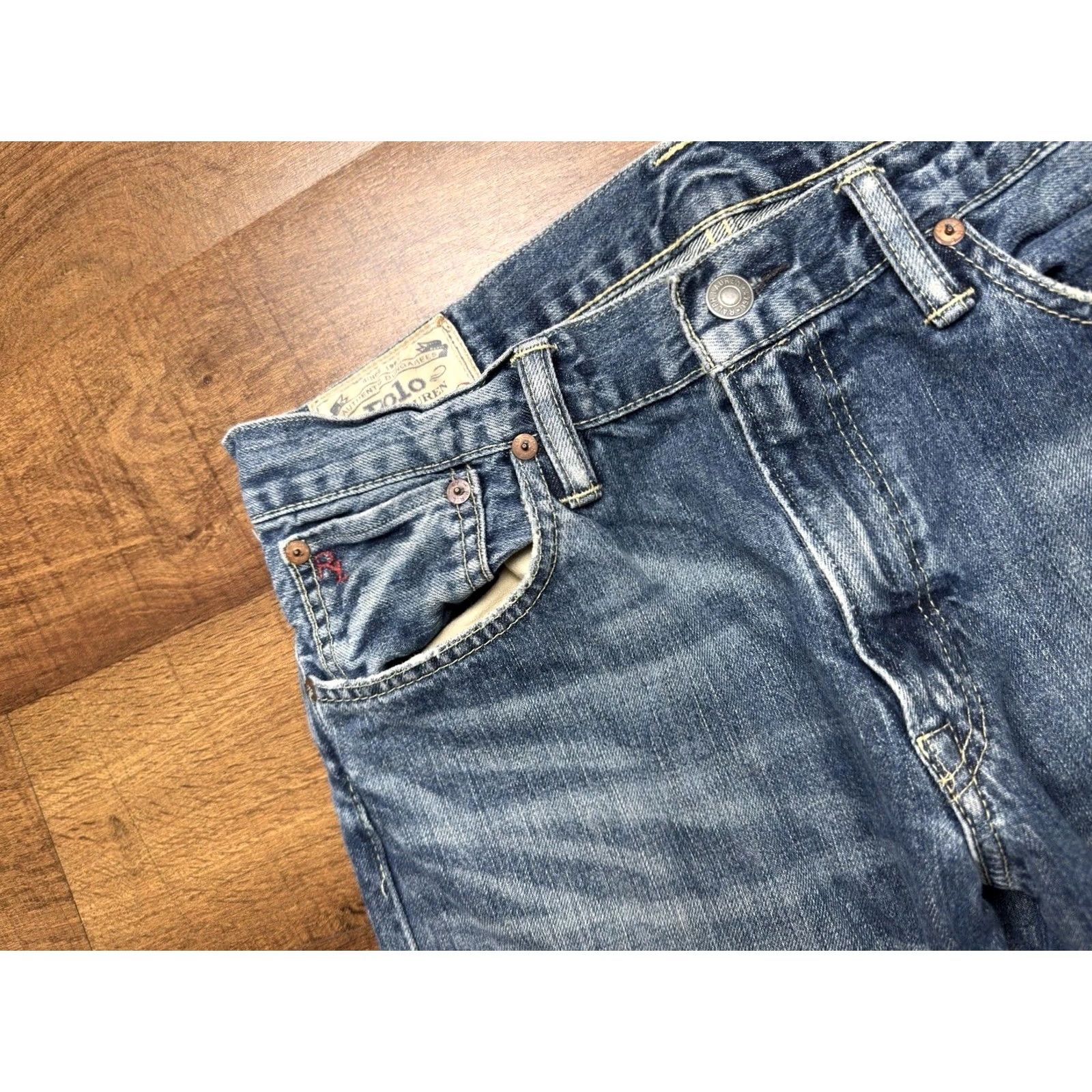 Polo Ralph Lauren Polo Ralph Lauren Jeans Mens Blue Varick Slim Straight Selvedge Denim 32X32 DP9 Size US XS / EU 42 / 0 - 4 Thumbnail