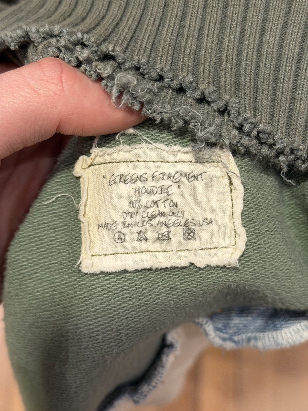 Greg Lauren Greg Lauren Denim Hybrid Hoodie - Olive & Denim Size US M / EU 48-50 / 2 - 4 Thumbnail