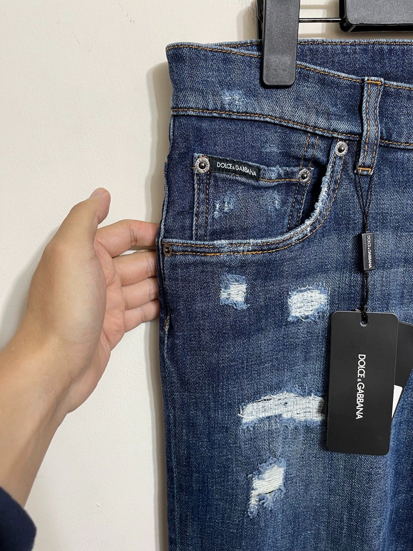 Dolce & Gabbana Dolce&Gabbana Slim Blue Distressed Jeans 50 Size US 34 / EU 50 - 3 Thumbnail
