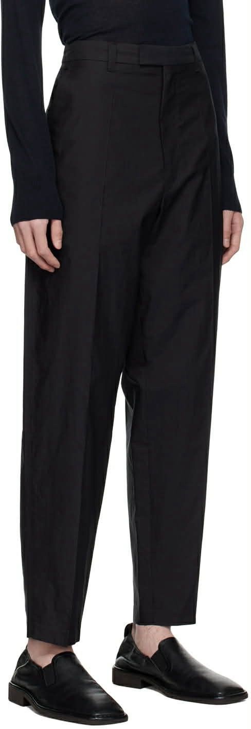 Lemaire Black carrot cotton/silk pants Size US 34 / EU 50 - 2 Thumbnail