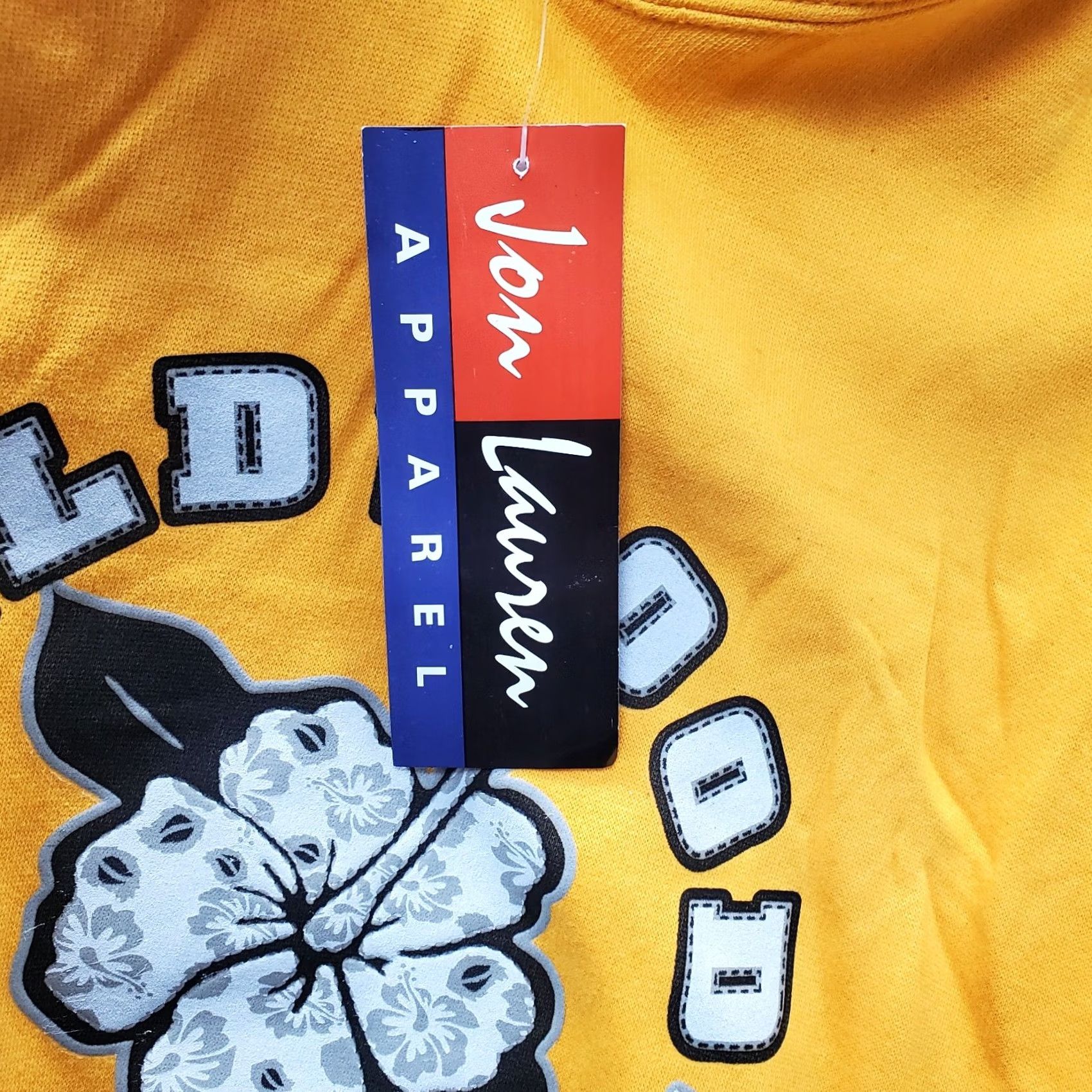 Vintage Jon Lauren Hoodie Unisex L Yellow Wild Wood Kangaroo Pocket Drawstring Size US L / EU 52-54 / 3 - 6 Thumbnail
