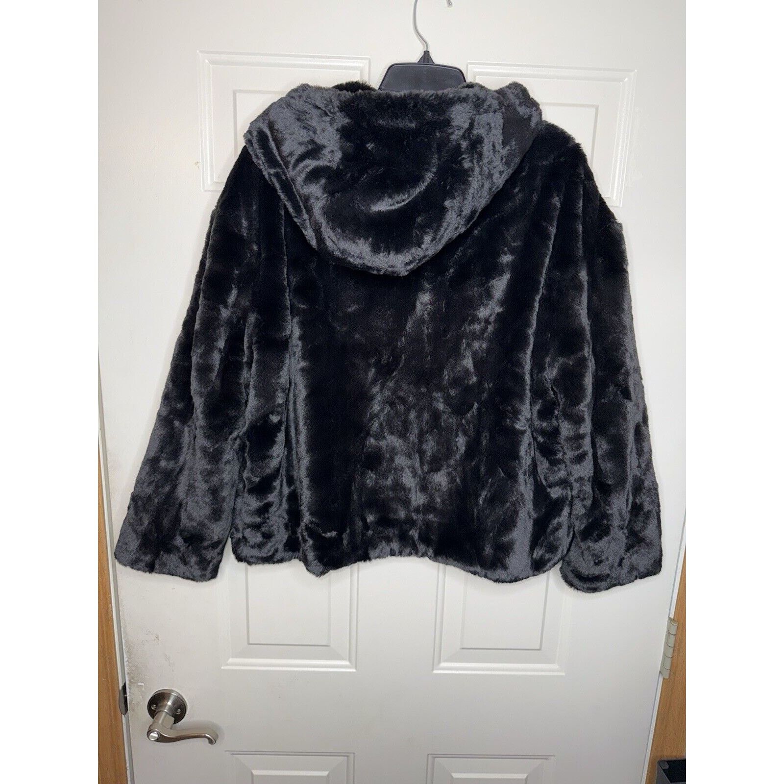 Zara Zara Faux Fur Bomber Jacket Hooded Black Coat Women’s Medium Size M / US 6-8 / IT 42-44 - 15 Thumbnail