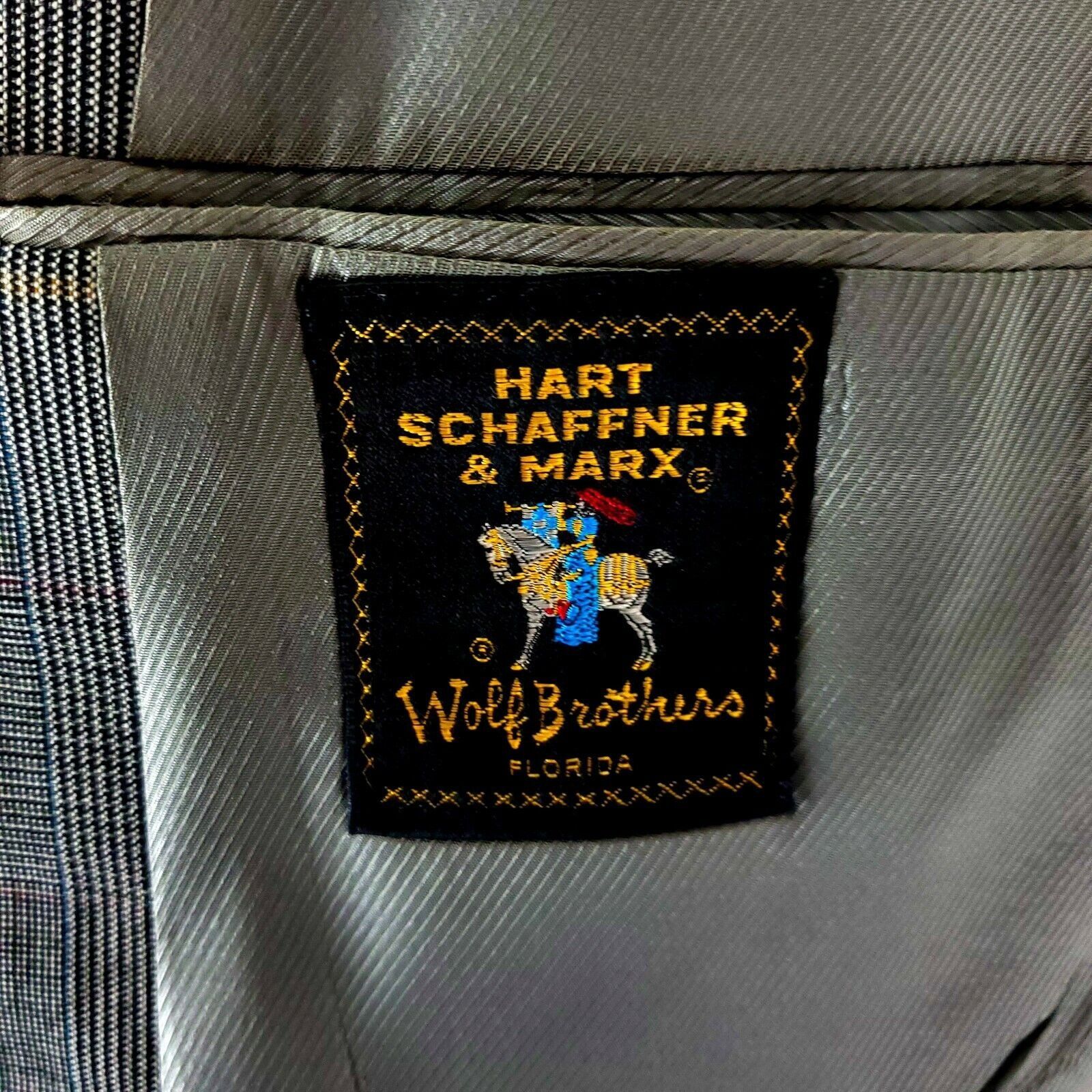 Hart Schaffner Marx DAMAGED Hart Schaffner Marx Wool 2 Button Sport Coat 44R Gra Size 44R - 7 Thumbnail