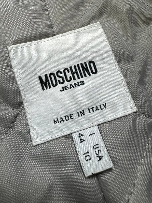 Moschino × Vintage 2000s Moschino Rain Painting Grey Trench Coat Size XS / US 0-2 / IT 36-38 - 9 Thumbnail