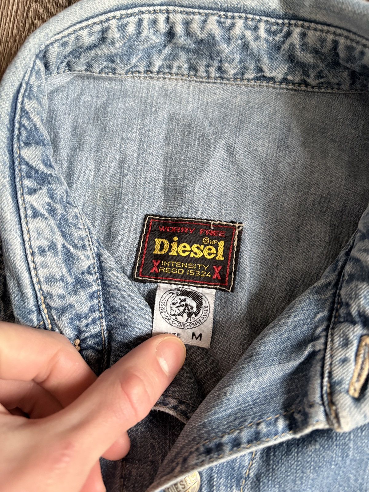 Diesel Vintage Diesel Denim Mini Logo Shirt Button Ups Size US M / EU 48-50 / 2 - 2 Thumbnail