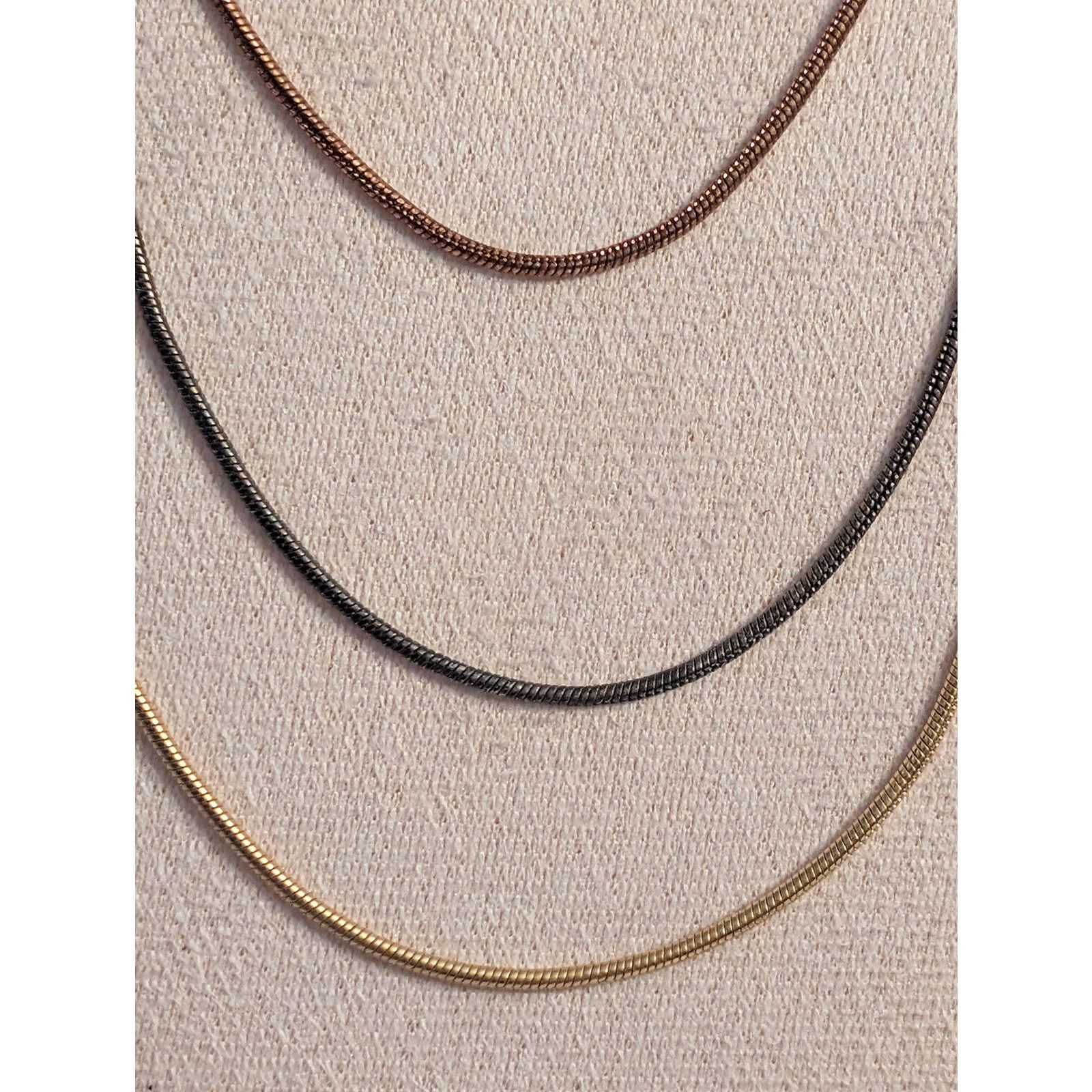 Vintage Premier Designs VTG 24" Tri-Tone Snake Chain Layer Necklace Size ONE SIZE - 2 Thumbnail