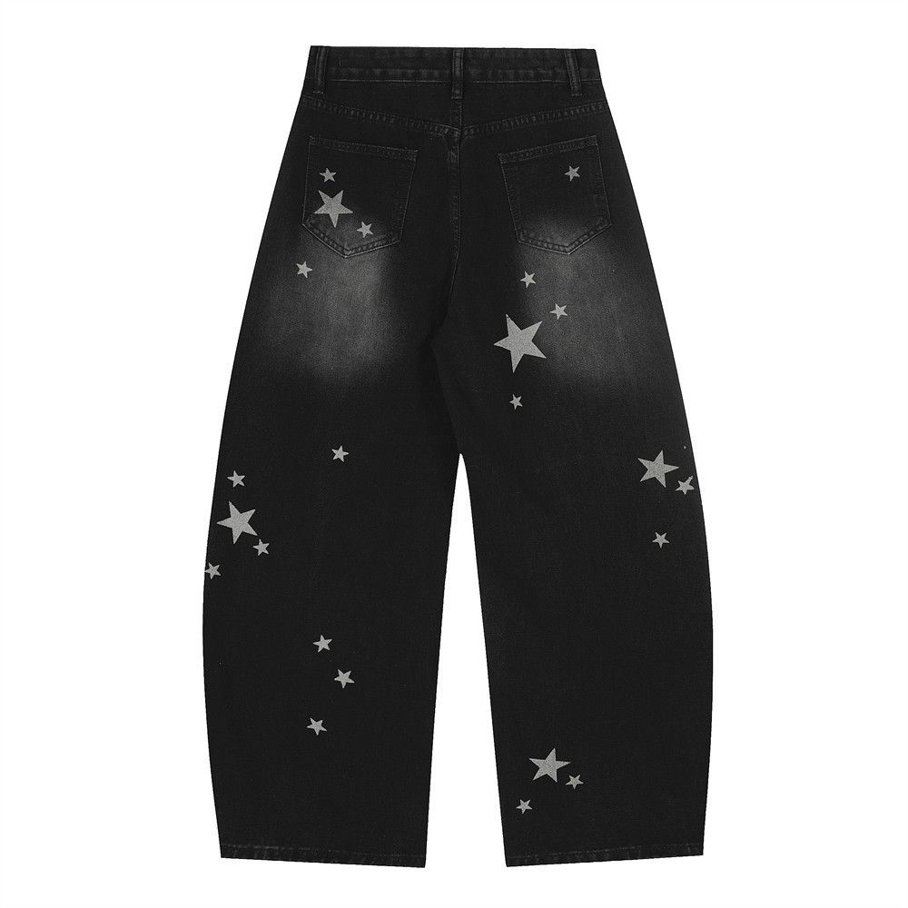 Vintage Punk washed distressed men's star scimitar jeans Size US 32 / EU 48 - 2 Thumbnail