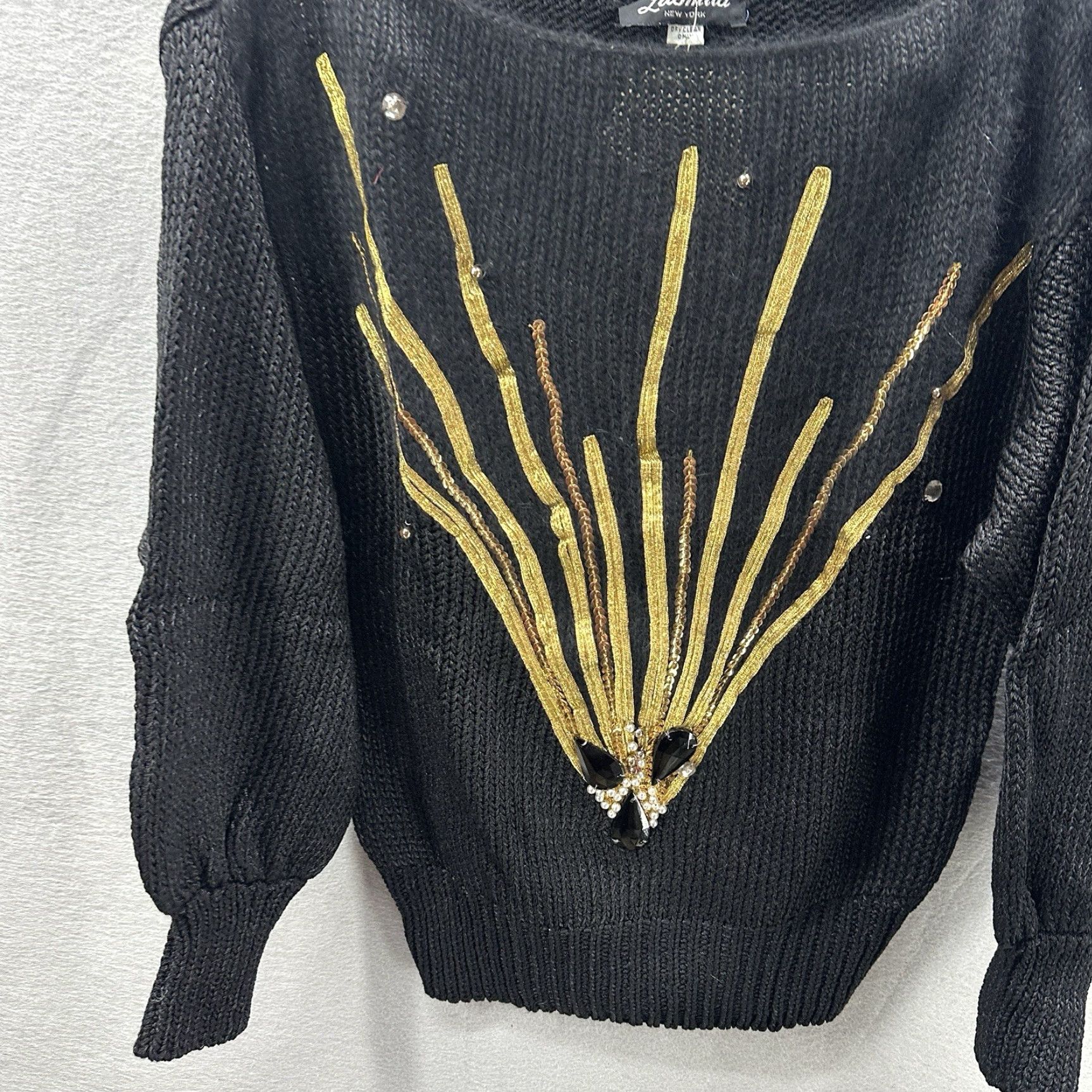 Vintage VINTAGE Ludmila Raitzin Sweater Women L Angora Beaded Knit Scoop Neck Designer 90s Black Mens Womens Size L / US 10 / IT 46 - 4 Thumbnail
