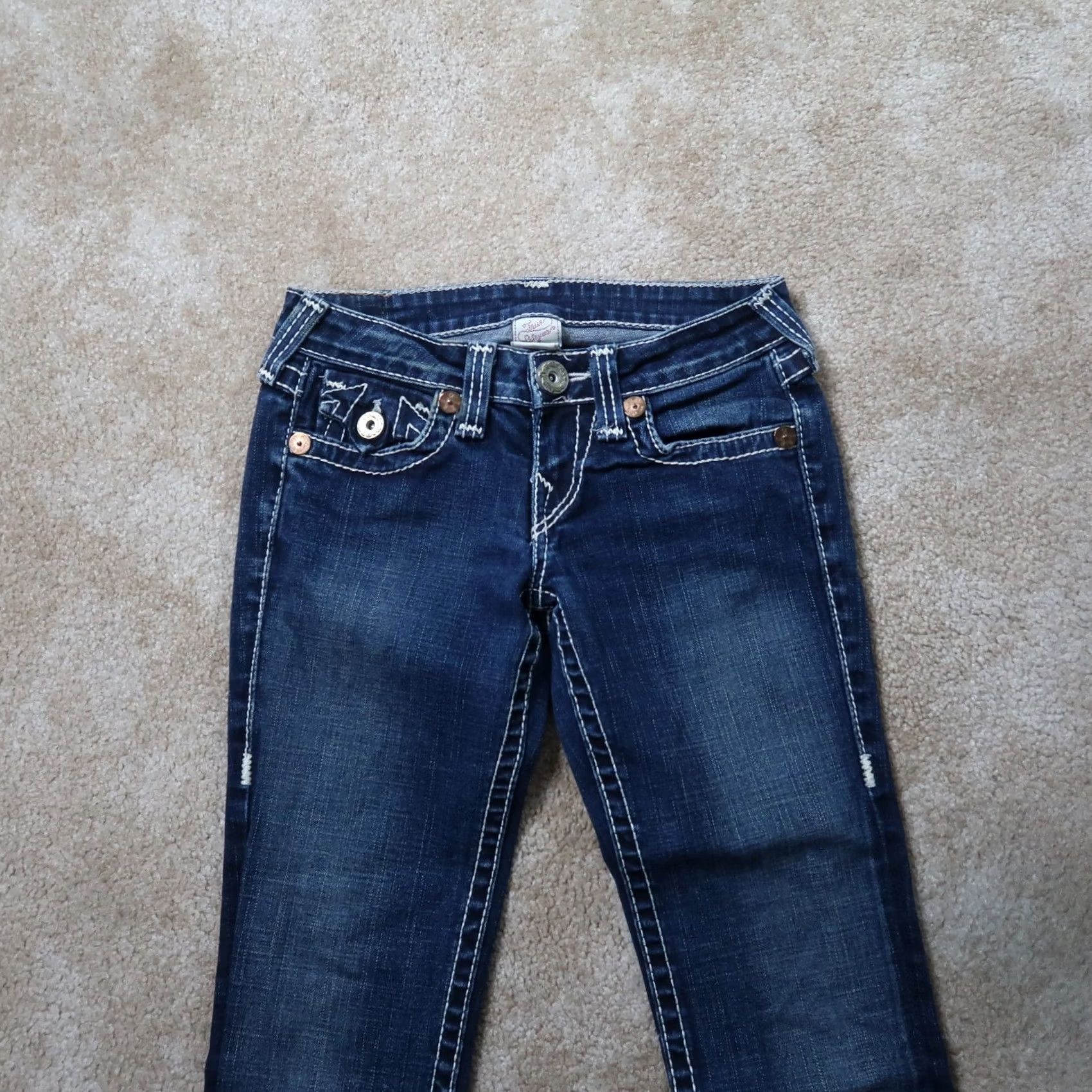 True Religion VINTAGE? True Religion Jeans Womens 25x34 Denim Blue Skinny Stretch 90s Halle Womens Jeans Size 42" / US 20 - 2 Thumbnail
