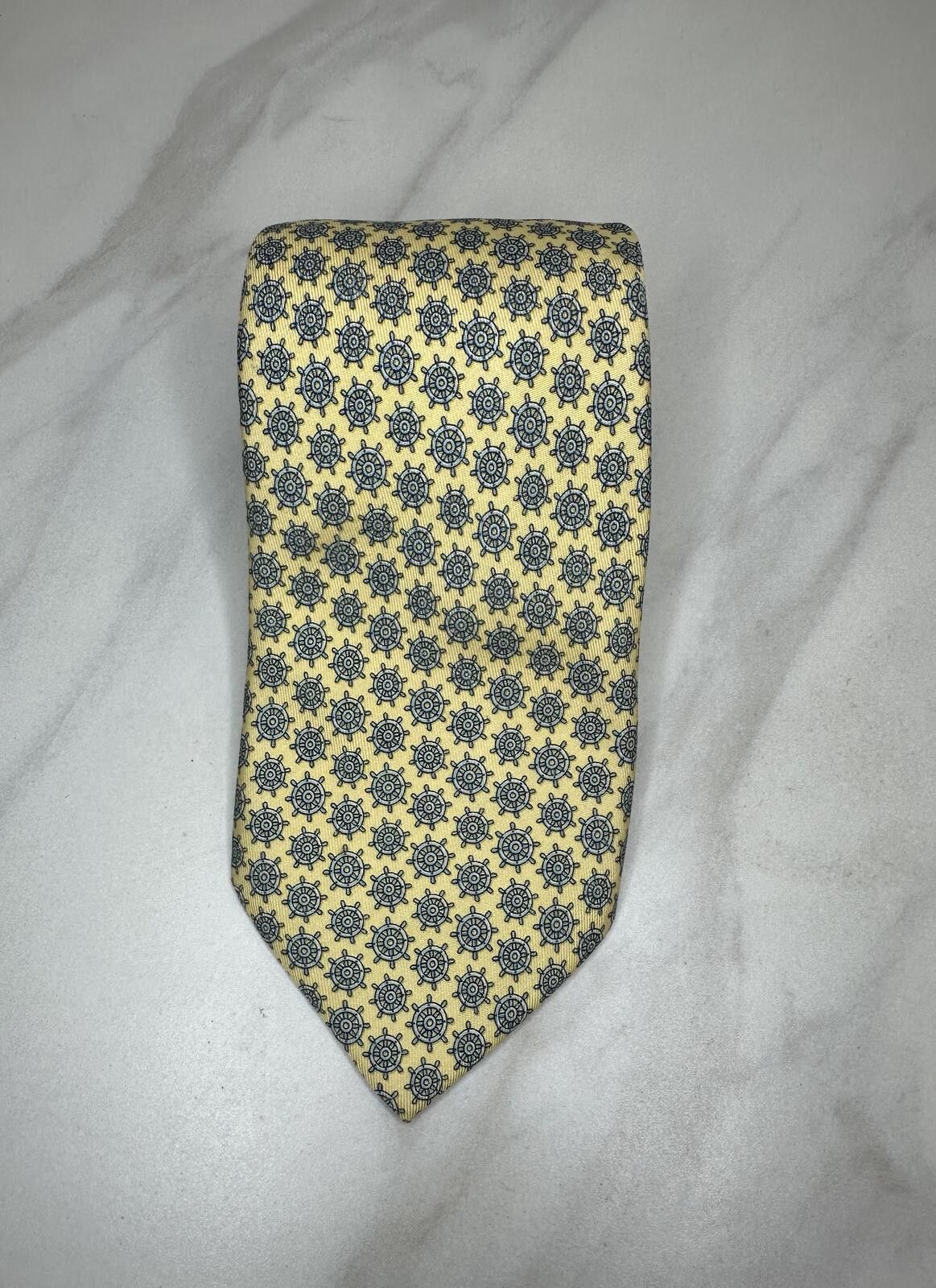Vineyard Vines vineyard vines 'Shipping Wheel' 100% silk tie yellow/blue Size ONE SIZE - 1 Thumbnail