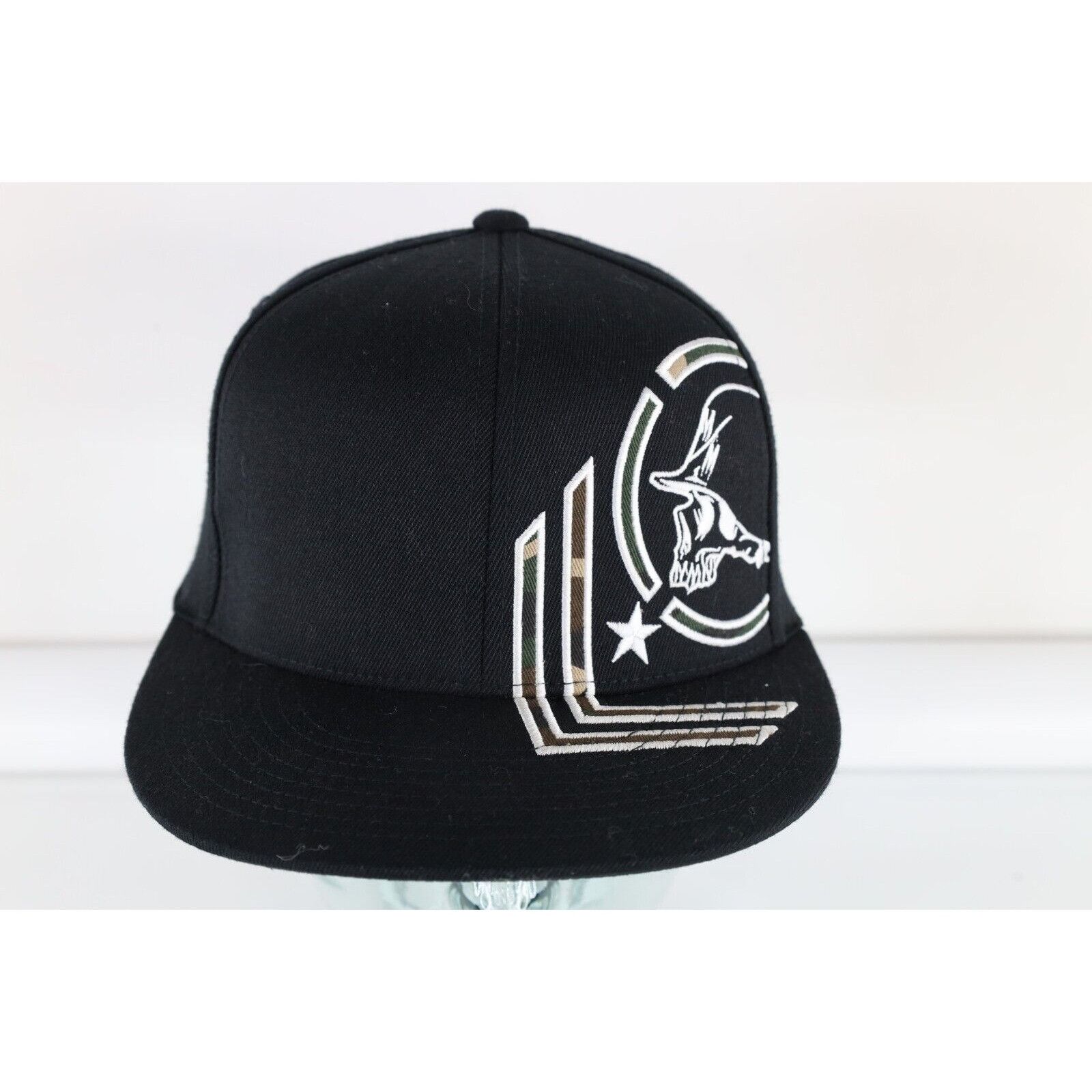 Metal Mulisha × Vintage Vintage 90s Metal Mulisha Skull Camouflage Fitted Hat Size ONE SIZE - 1 Thumbnail