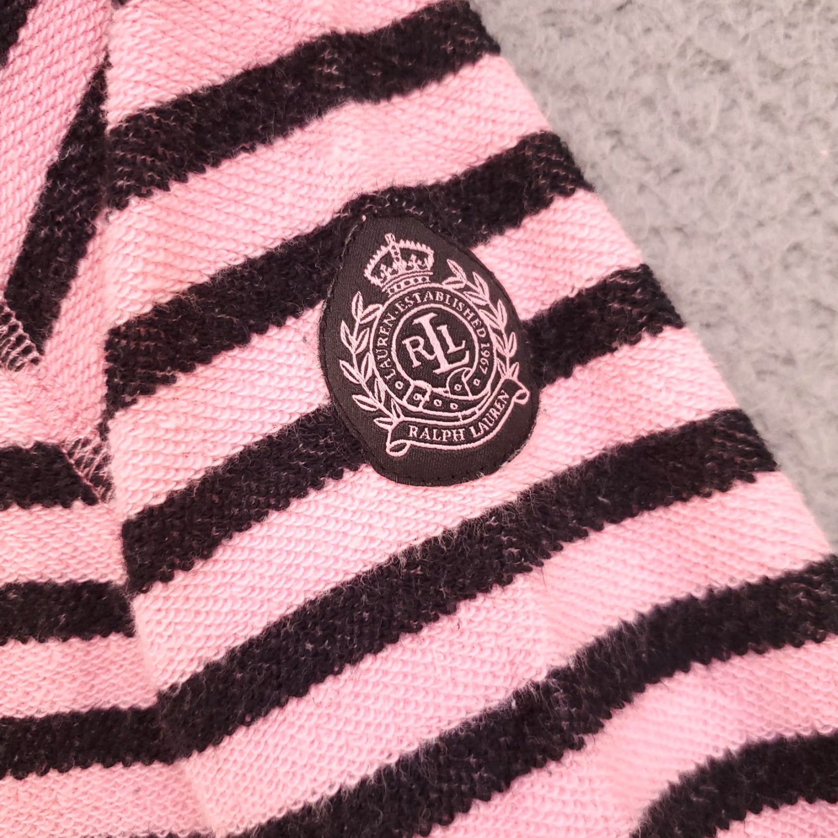 Ralph Lauren LAUREN RALPH LAUREN Womens Sweater Large Pink Striped Knit Drawstring Waist Boat Neck Preppy Size L / US 10 / IT 46 - 4 Thumbnail