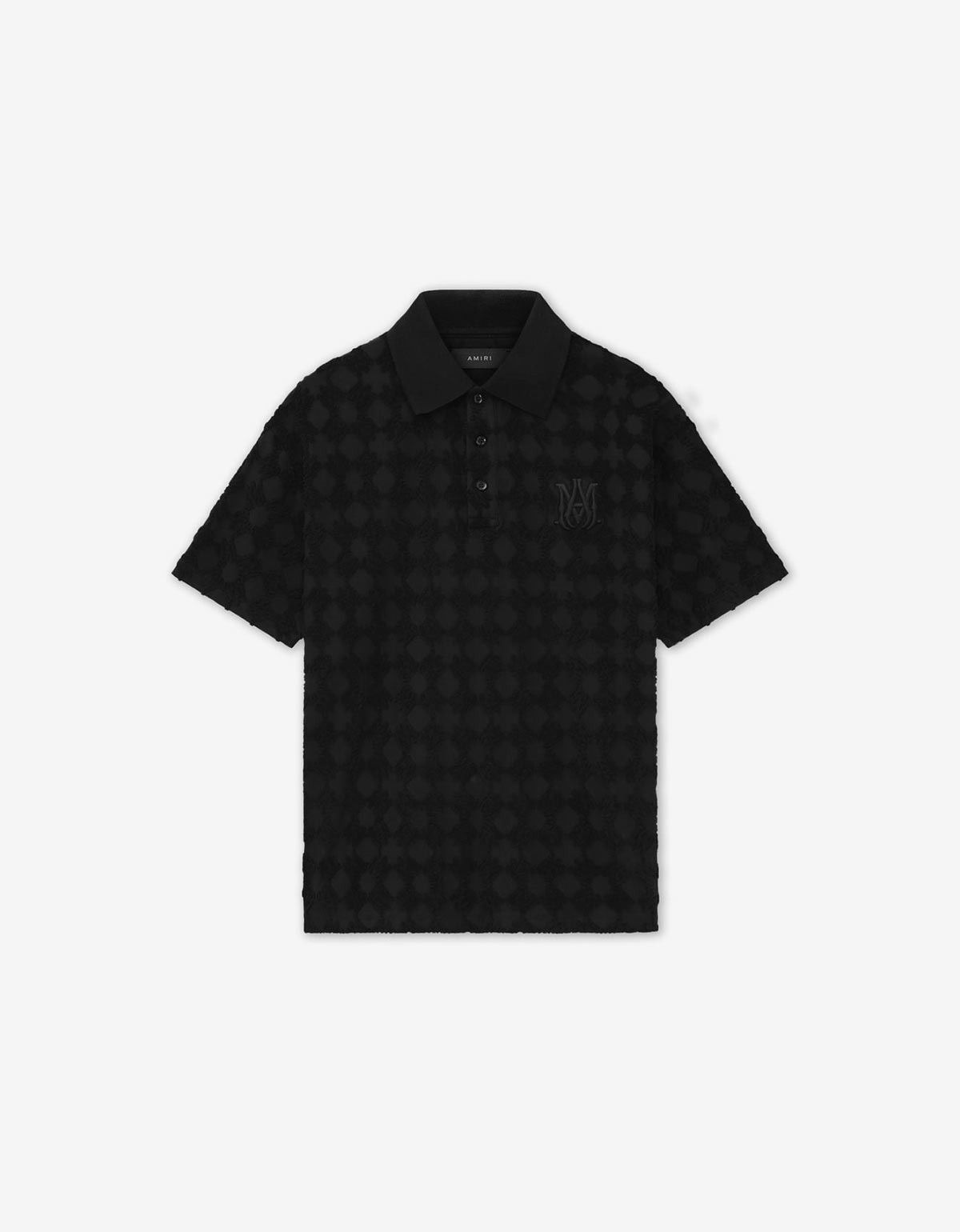Amiri Amiri Black MA Quad Towelling Polo Shirt Size US L / EU 52-54 / 3 - 1 Thumbnail