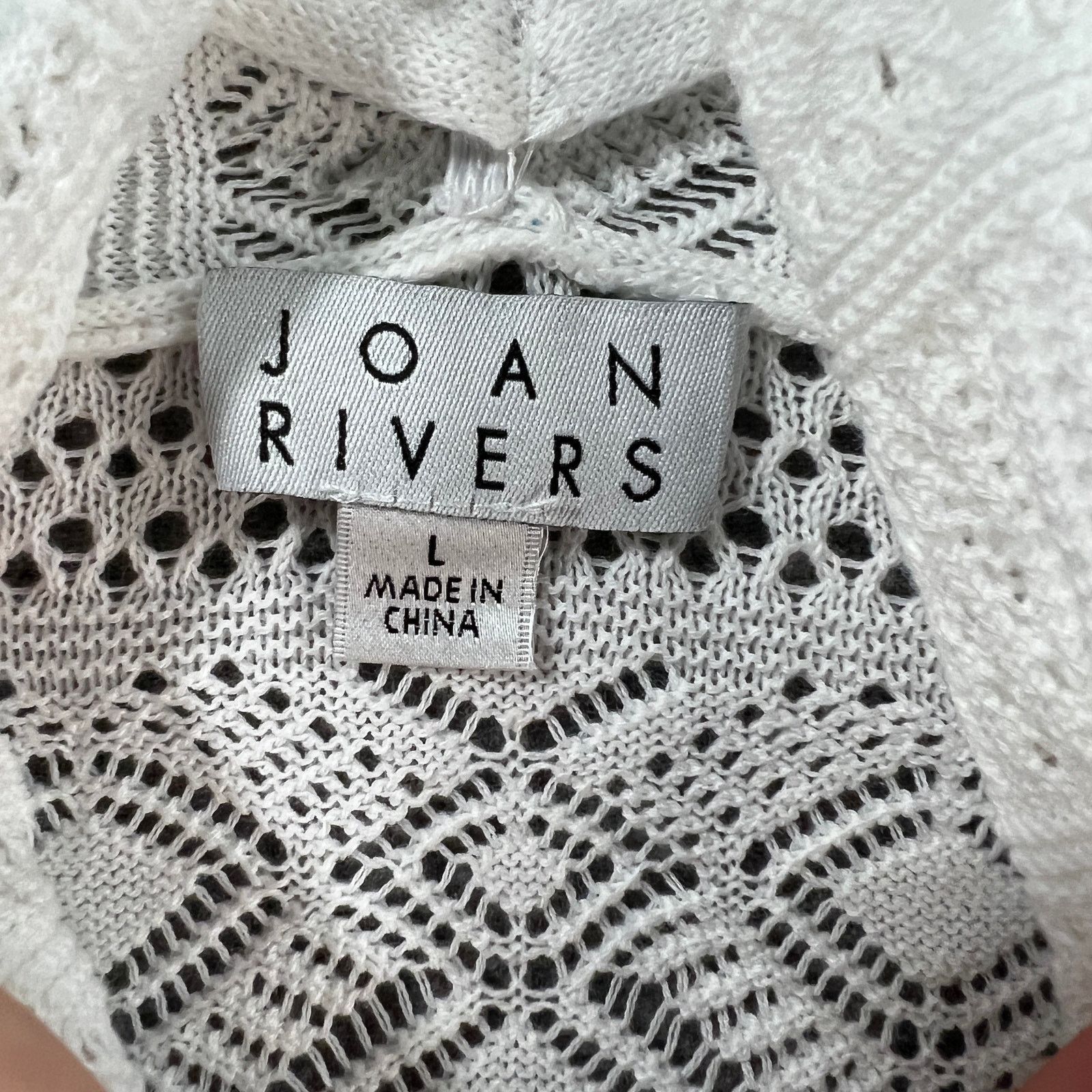 Other Joan Rivers Women's Cardigan Crochet Stripe Open Front Size L / US 10 / IT 46 - 3 Thumbnail