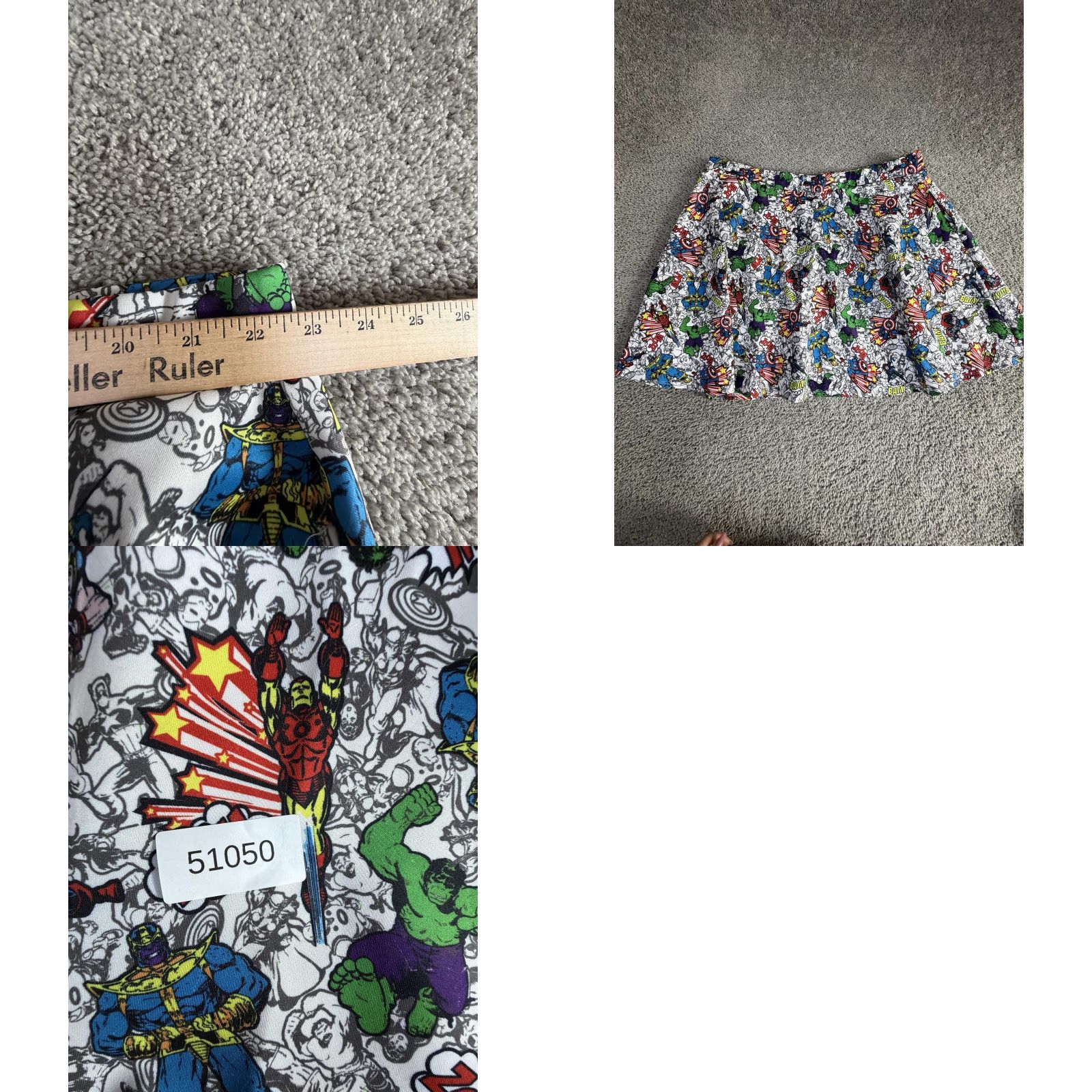 Vintage Her Universe Skirt 24W Womens Avengers Infinity War Marvel Skater Comic Print Size 42" / US 20 - 8 Thumbnail
