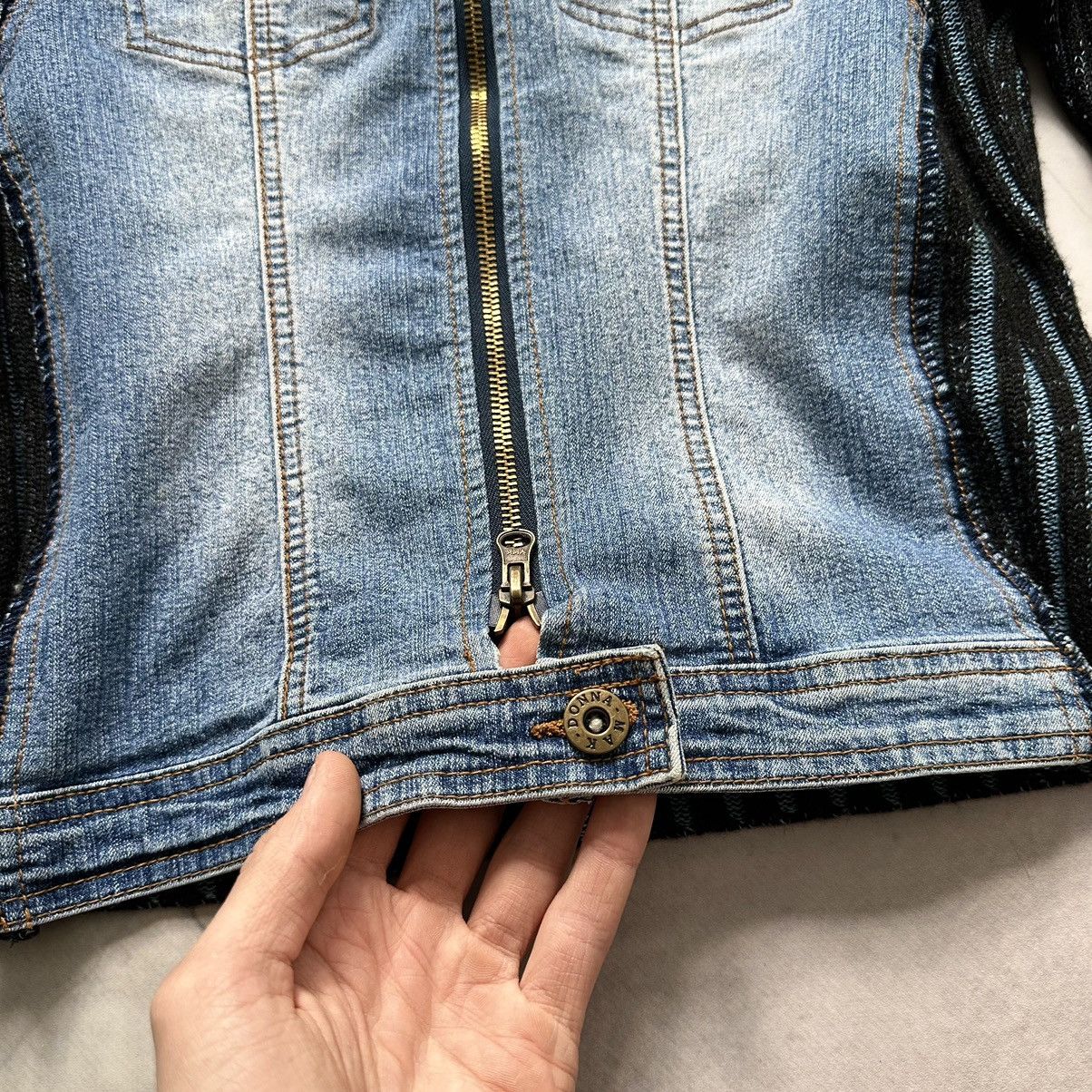 Miss Sixty Vintage Denim/Knit Sweater Hysteric Glamour Style Size L / US 10 / IT 46 - 3 Thumbnail