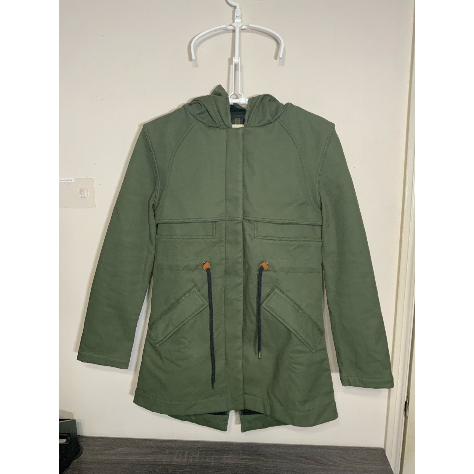Unknown London Mia Melon Green Hooded Rain Jacket Women's Size XS USED Size XS / US 0-2 / IT 36-38 - 2 Thumbnail