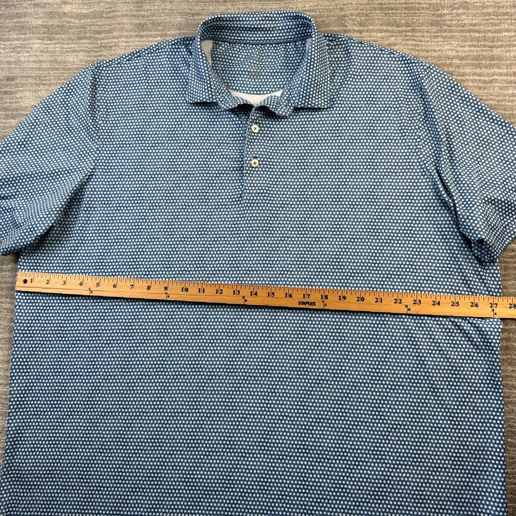 johnnie-O johnnie-O Polo Shirt Mens 2XL Blue All Over Print Golf Performance Size US XXL / EU 58 / 5 - 6 Thumbnail