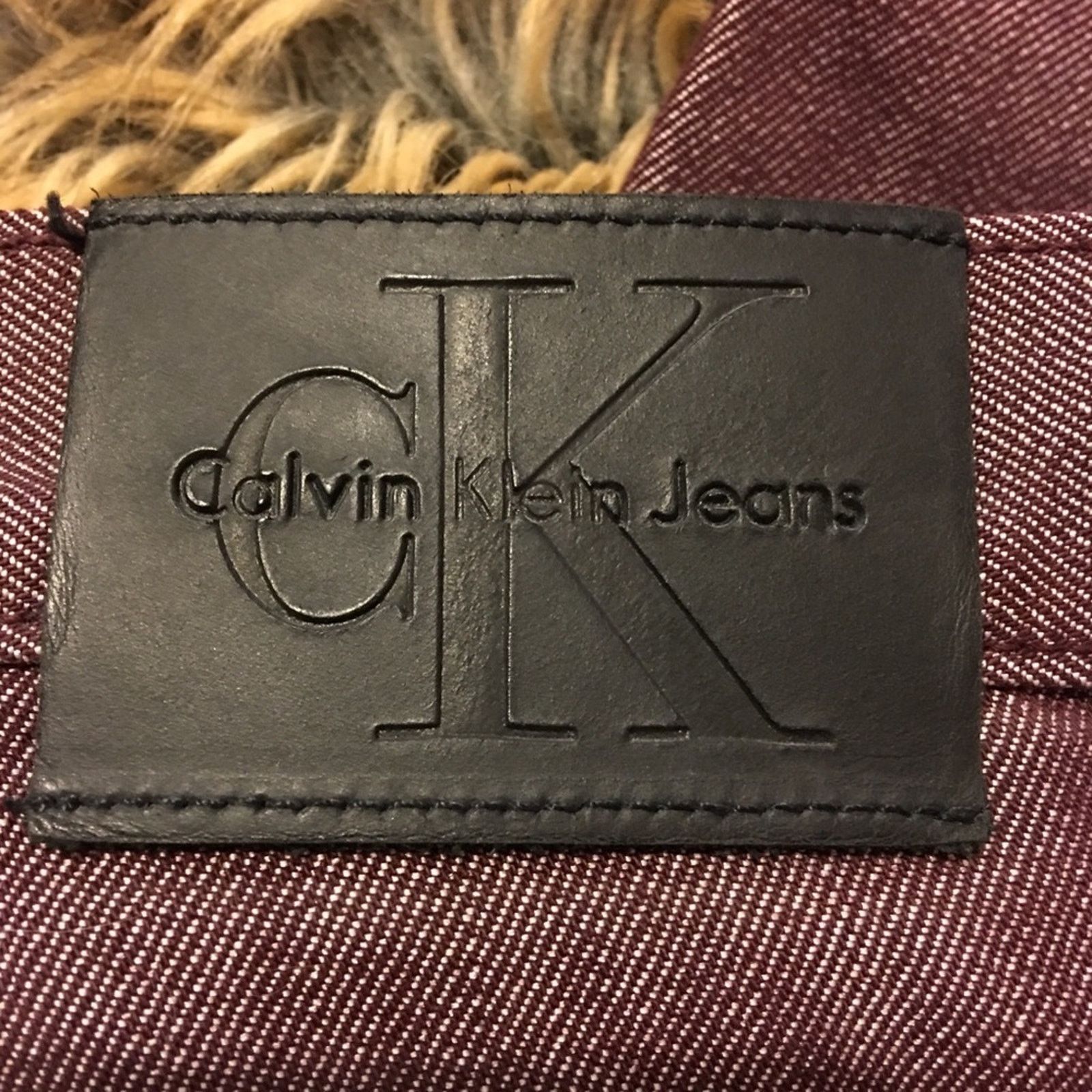 Calvin Klein Calvin Klein metallic burgundy jeans size 8 Size 30" / US 8 / IT 44 - 8 Thumbnail