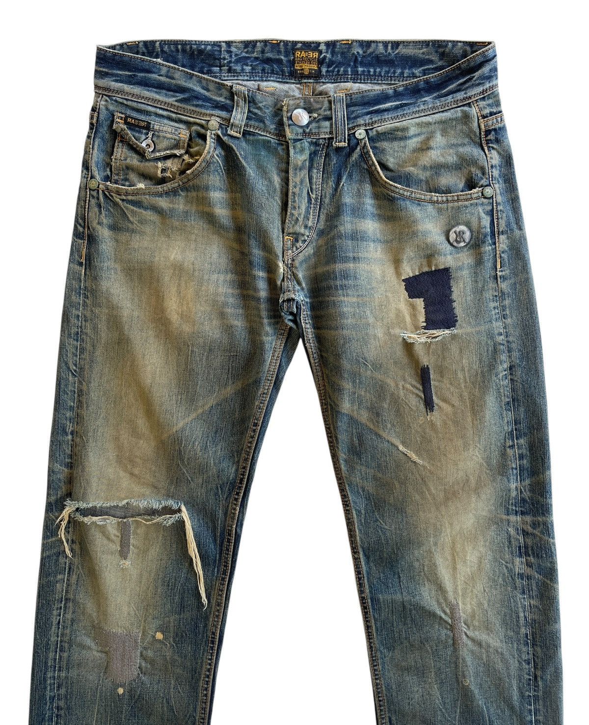 Japanese Brand Rag Recycle Dirty Distressed Jeans Size US 35 - 3 Thumbnail