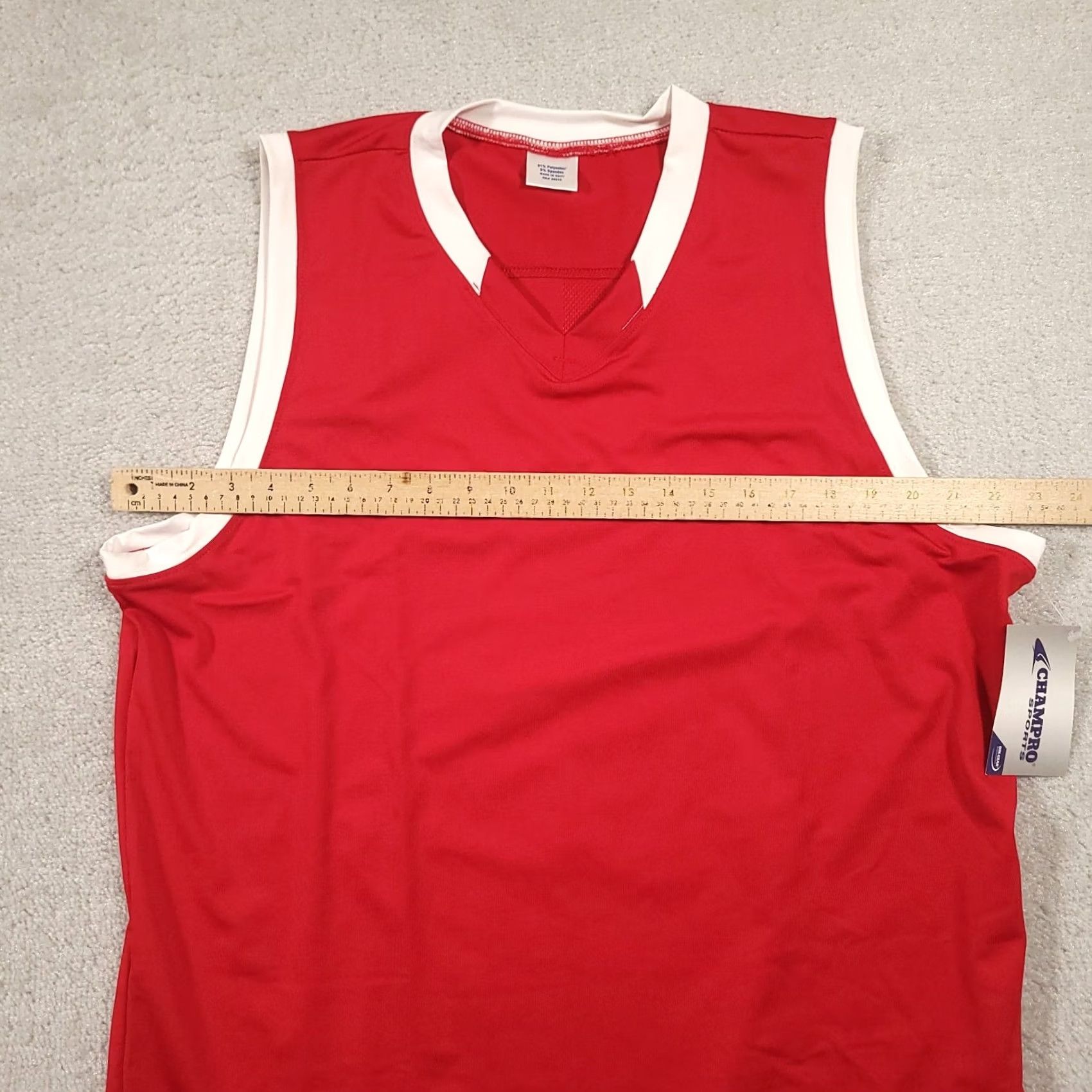 Vintage Champro Jersey Adult Large DRI-GEAR Basketball Sleeveless Red White Sports Activewear Sportswear Merch Tank Jersey Size US L / EU 52-54 / 3 - 3 Thumbnail