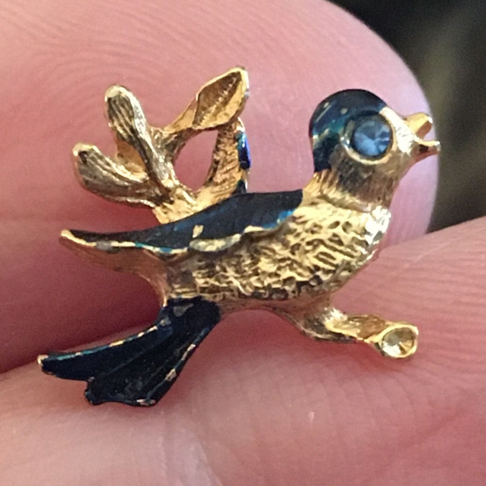 Vintage Set of two Ballou mid century blue bird Tac pins Size ONE SIZE - 8 Thumbnail