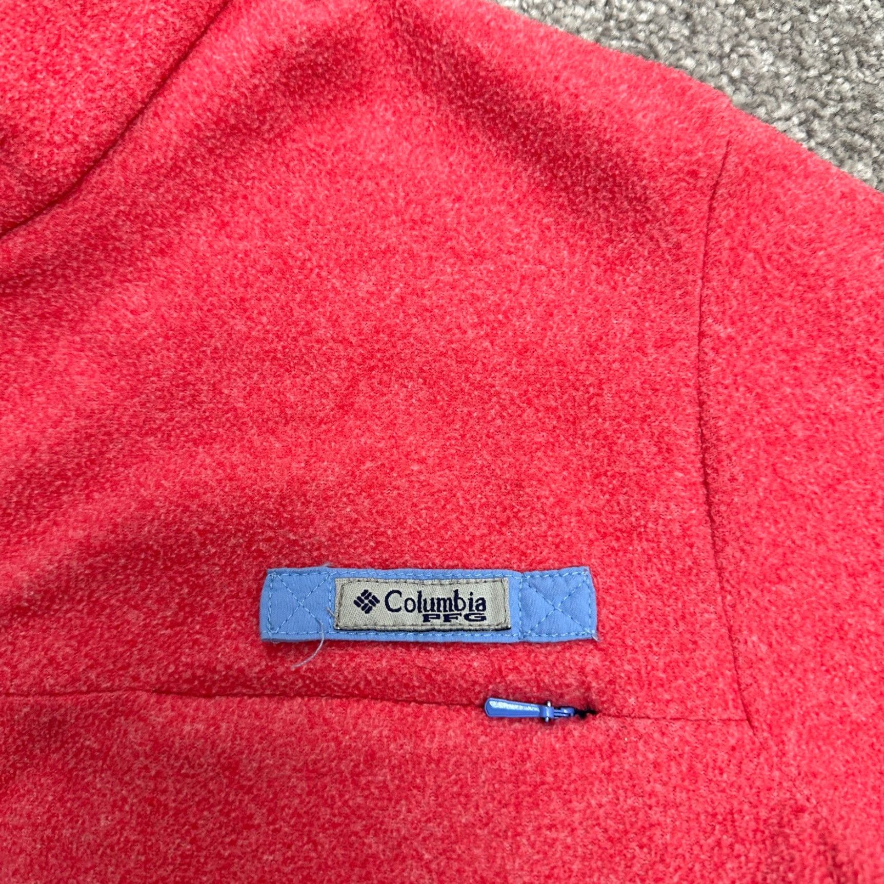 Vintage Columbia PFG Fire Side II Fleece Jacket Women Large Orange Blue Snap Pullover Size L / US 10 / IT 46 - 5 Thumbnail