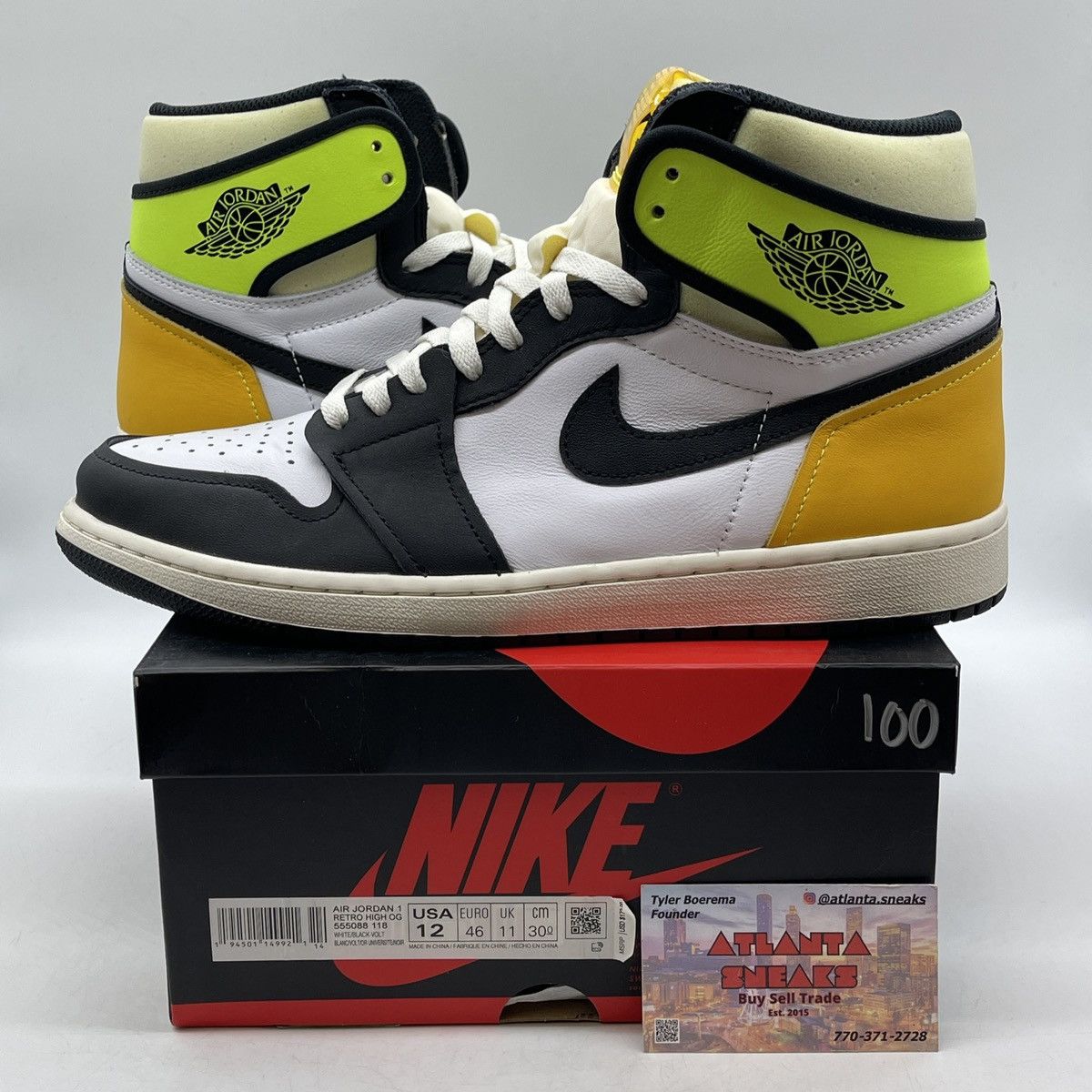 Nike Air Jordan 1 high volt gold Size US 12 / EU 45 - 1 Thumbnail