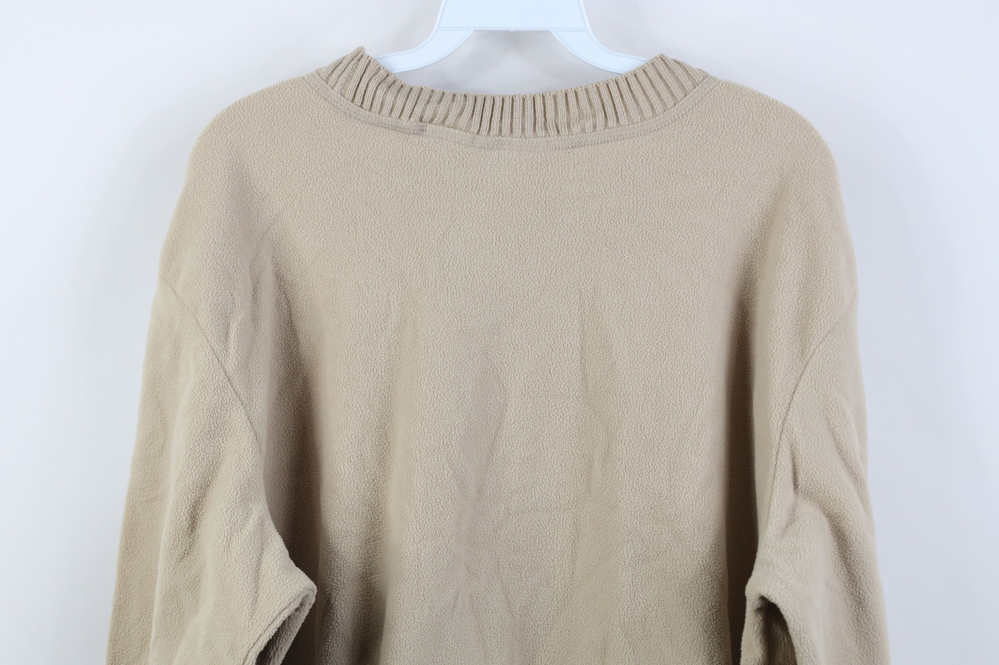 Vintage Vintage 90s Streetwear Blank Fleece Sweatshirt Beige Khaki Size XL / US 12-14 / IT 48-50 - 10 Thumbnail