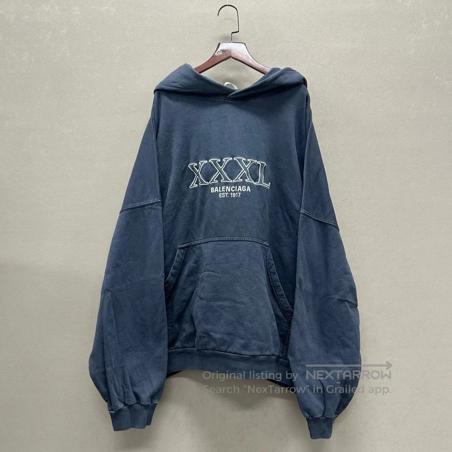 Balenciaga Washed Black Vintage Hoodie.