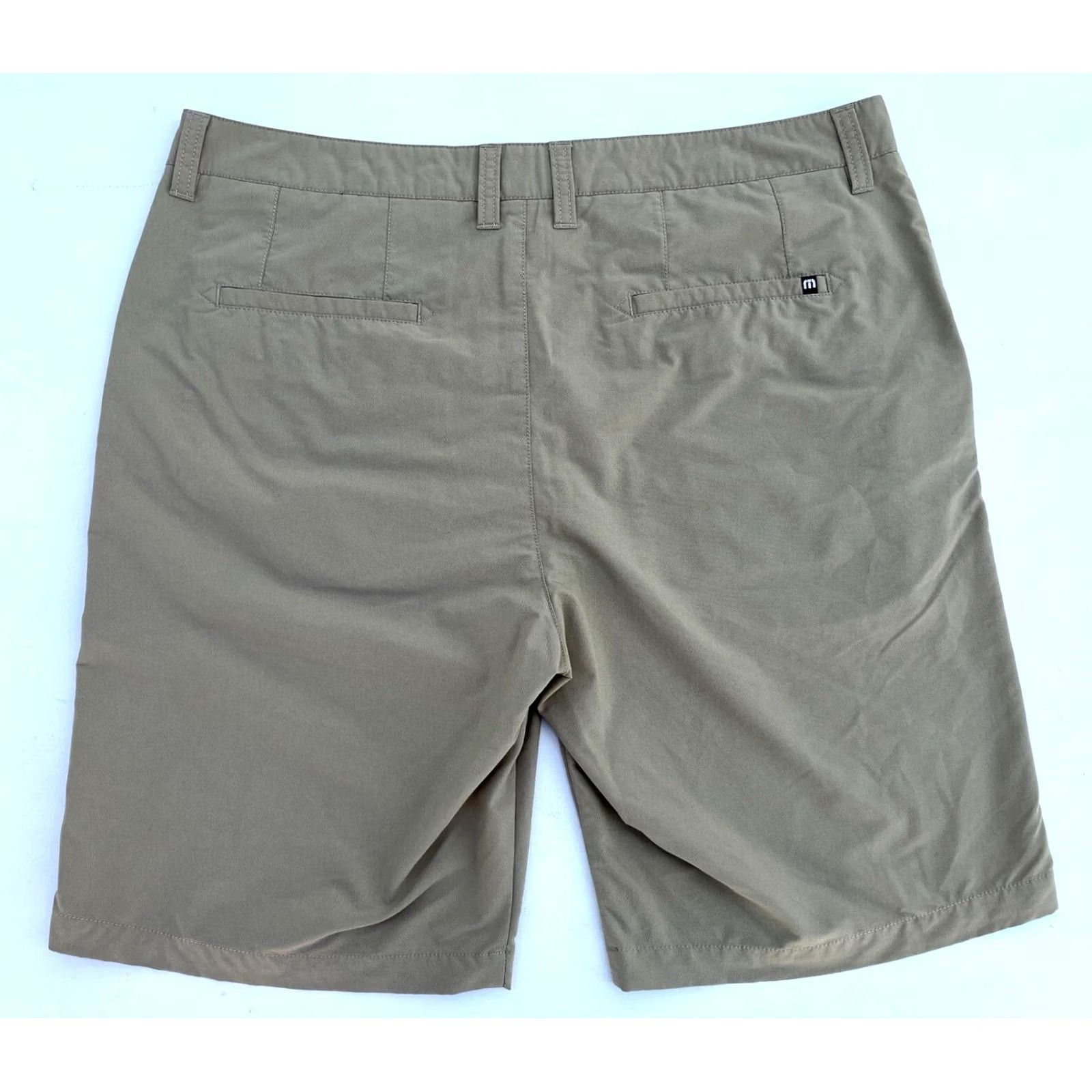TravisMathew Travis Mathew Men's Chino Shorts 38 Khaki Flat Front Regular Inseam 10" Casual Sports Mens Size US 38 / EU 54 - 2 Thumbnail