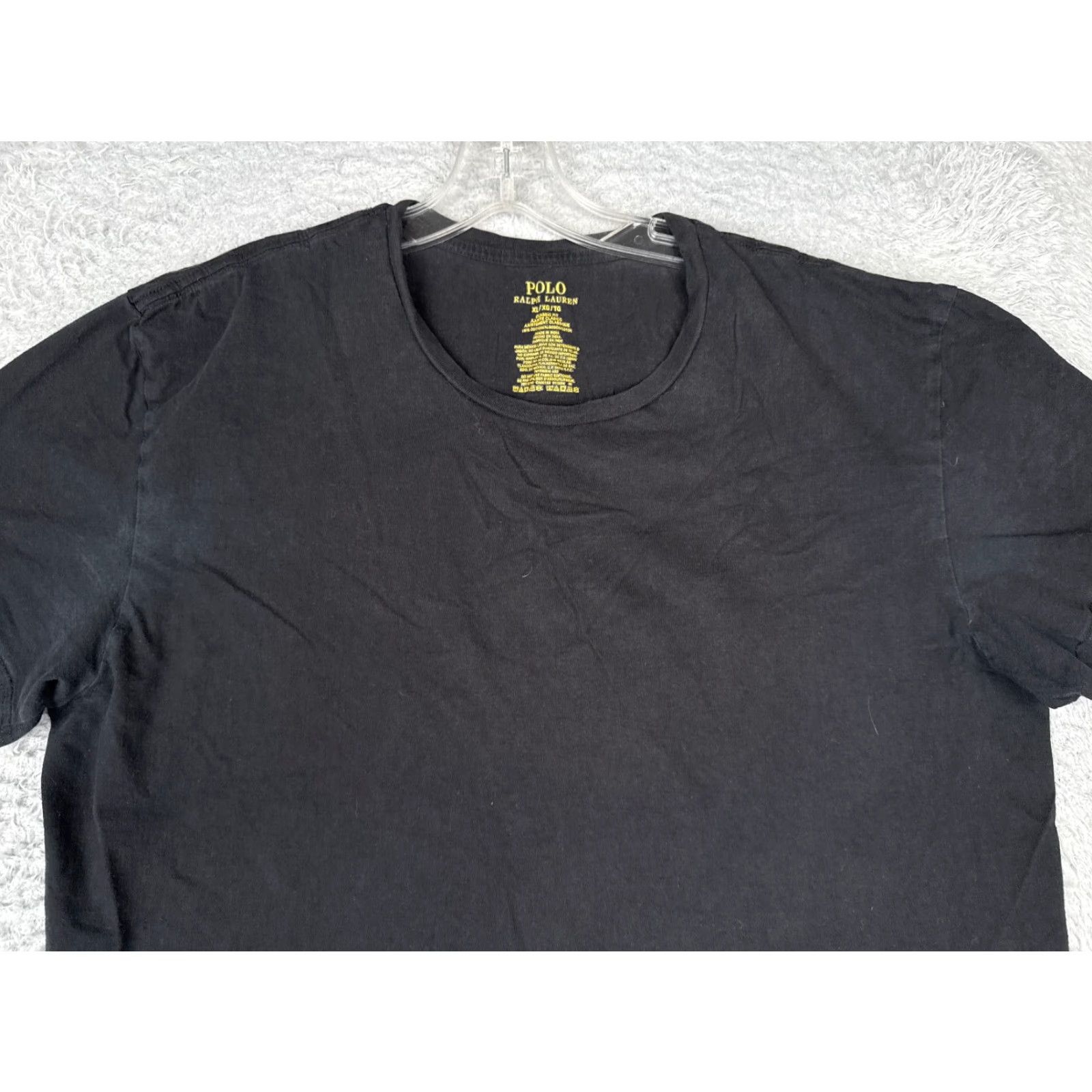 Ralph Lauren VINTAGE Ralph Lauren Shirt Adult XL Black Cotton Crew Classic Fit Logo Embroidered Mens T-Shirt Size US XL / EU 56 / 4 - 4 Thumbnail