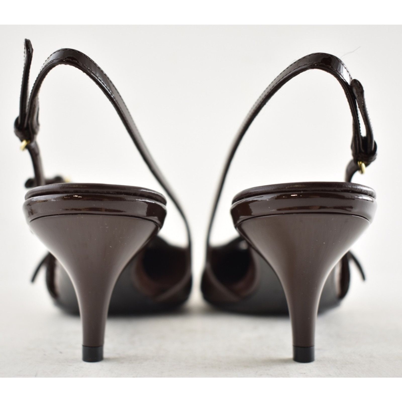 Miu Miu Miu Miu Cacao Brown Patent Buckle Trio Slingback Heel 36 Size US 6 / IT 36 - 15 Thumbnail