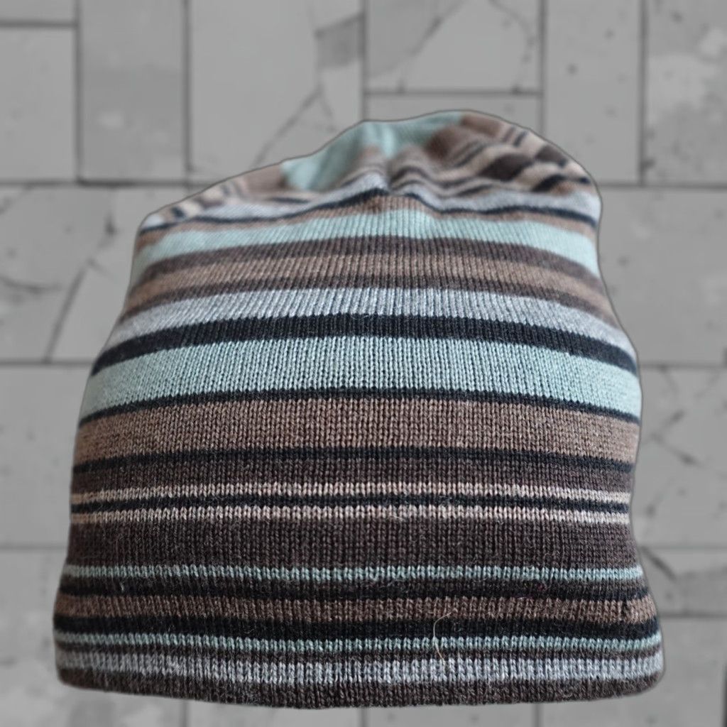 Smartwool SmartWool Womens Beanie OS Brown Striped 100% Merino Wool Made in Canada Womens Winter Knit Logo Glove? Size ONE SIZE - 1 Thumbnail
