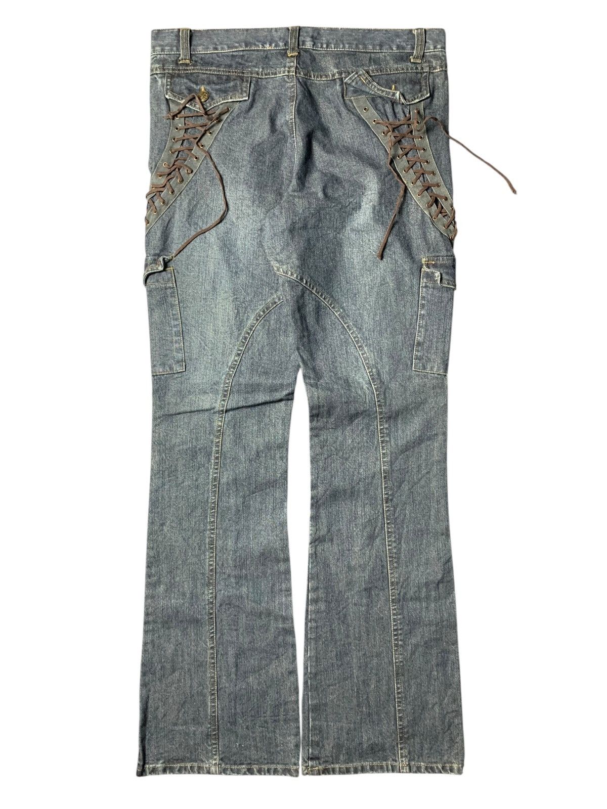 Japanese Brand 2000s In The Attic Homme Japan Lace Up Flared Jeans Size US 32 / EU 48 - 1 Thumbnail