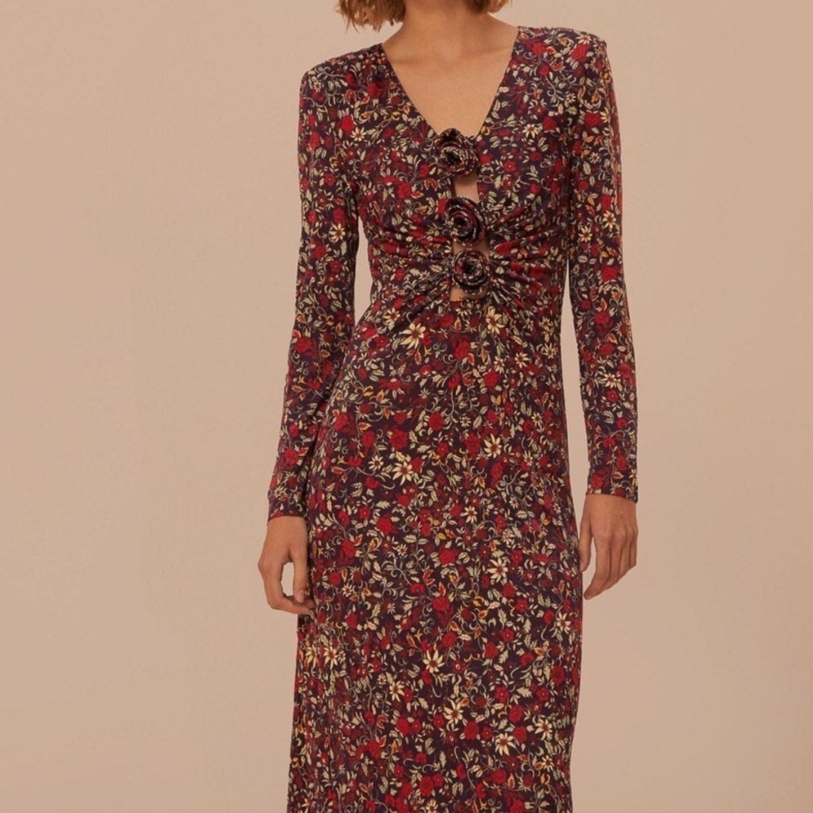 Farm Rio NWT FARM Rio Purple Chelsea Garden Flowers Knot Maxi Dress Size S / US 4 / IT 40 - 3 Thumbnail