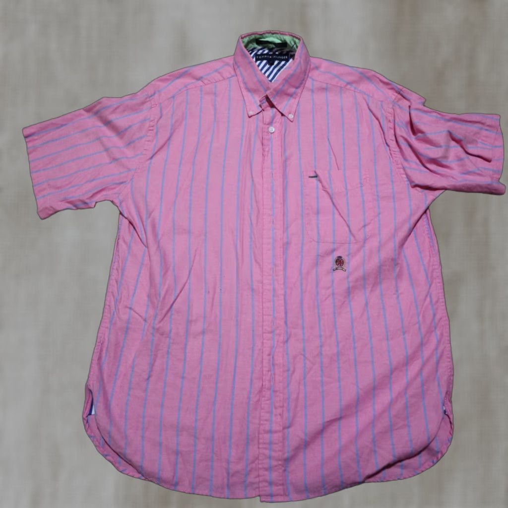 Tommy Hilfiger Tommy Hilfiger Shirt Men L Pink Striped Button-Down 2000s Pearl Button Front Century? Size US L / EU 52-54 / 3 - 1 Thumbnail