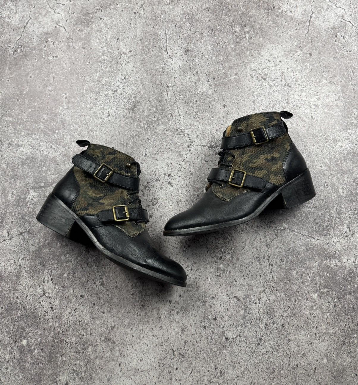 Vintage Vintage Leather Cowboy Japanesse Camo Y2K Boots Heels Rare Size US 9 / IT 39 - 5 Thumbnail