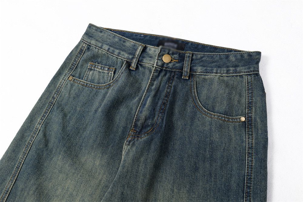 Vintage Men's punk washed distressed patchwork scimitar jeans Size US 32 / EU 48 - 3 Thumbnail