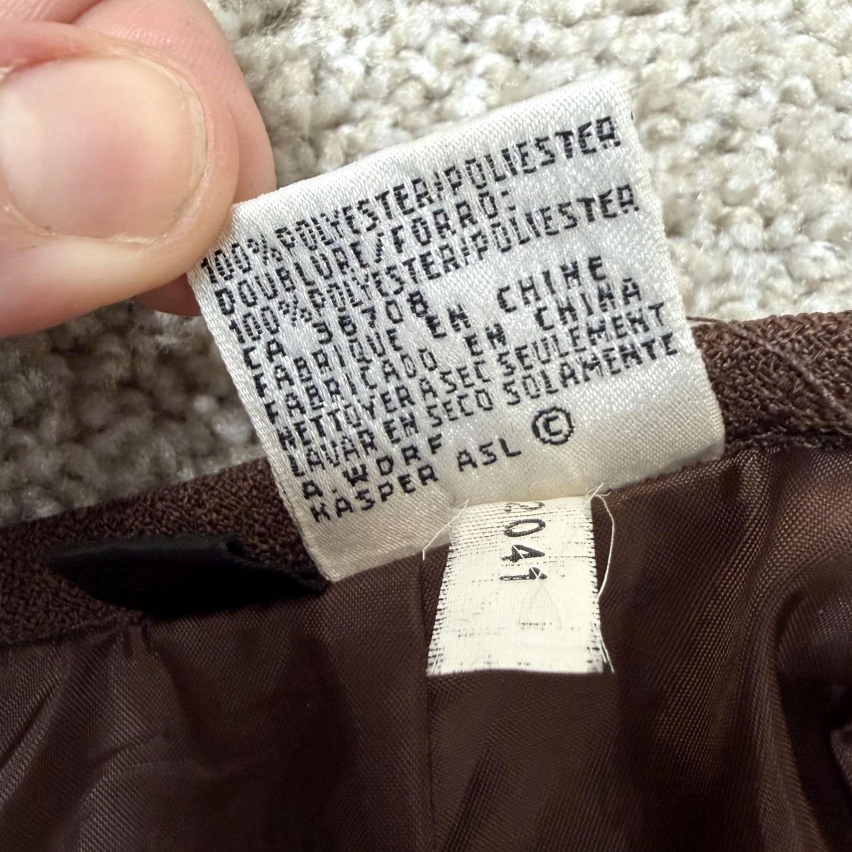 Vintage VINTAGE Le Suit Skirt Womens 10 Brown Twill Pencil Midi Lined Back Slit Office Size 32" / US 10 / IT 46 - 3 Thumbnail