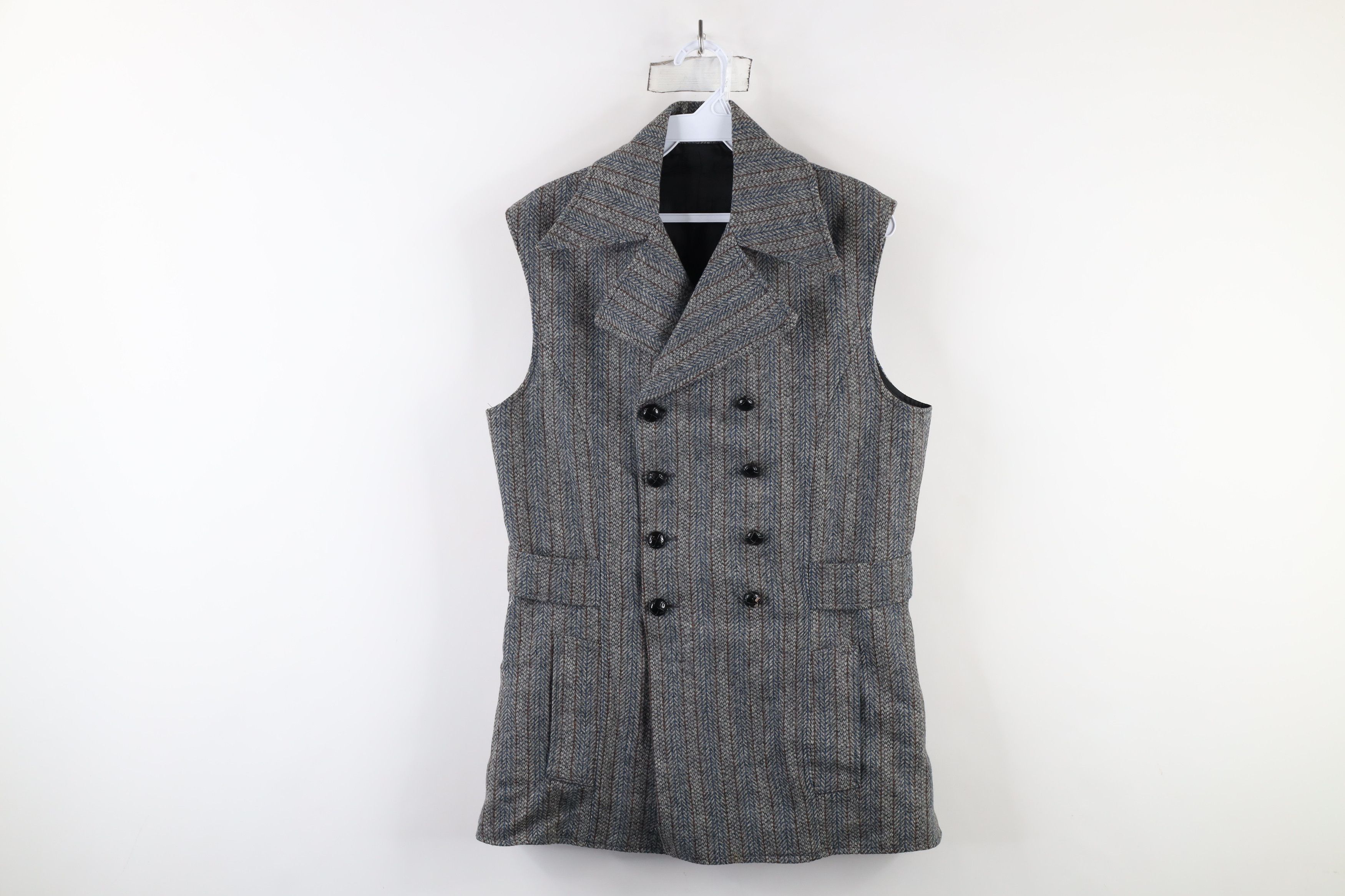 Vintage Vintage 60s 70s Streetwear Tweed Button Back Vest Jacket USA Size M / US 6-8 / IT 42-44 - 1 Thumbnail