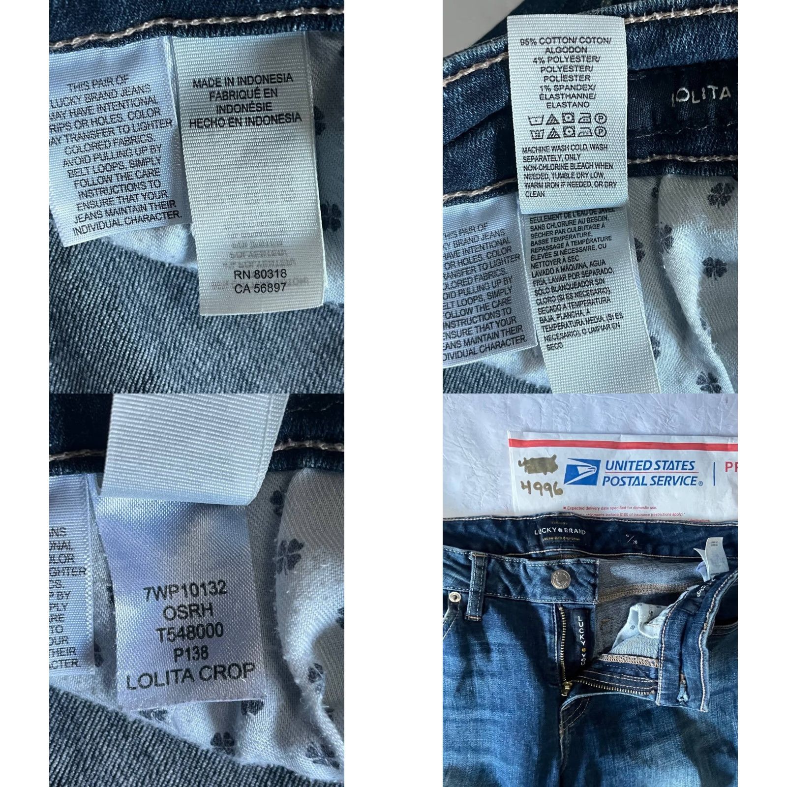 Lucky Brand Lucky Brand Jeans Cropped Womens 6 Blue Medium Wash Stretch 5-Pocket Denim Jeans Size 28" / US 6 / IT 42 - 8 Thumbnail