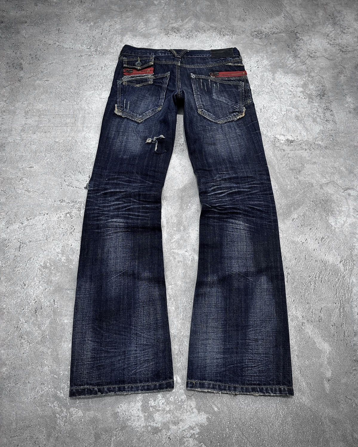 Japanese Brand 00's Russ-k Distressed Flare Jeans Lgb Acne Studios Style Size US 30 / EU 46 - 1 Thumbnail