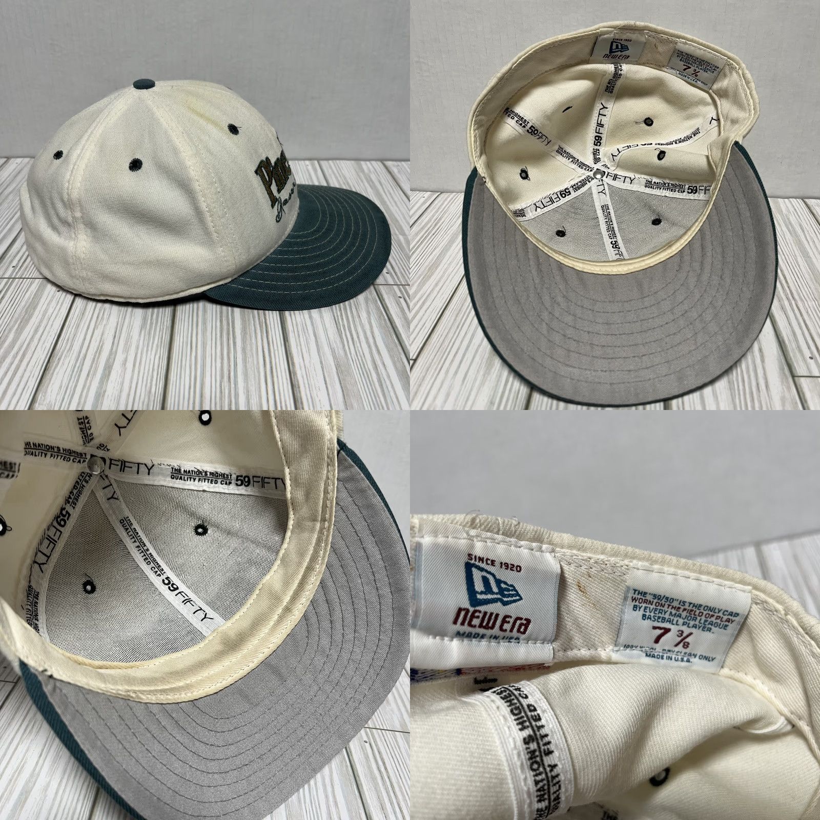 New Era VINTAGE New Era Pinehurst Hat Cap Fitted 7 3/8 59Fifty Golf Hat Mens Green USA 90s Golf Size ONE SIZE - 8 Thumbnail