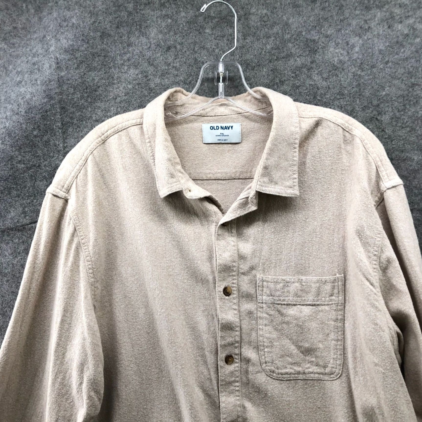 Old Navy Old Navy Flannel Shirt Mens 2XL Beige Cotton Long Sleeve Button-Up Shirt Mens XL? Size US XXL / EU 58 / 5 - 3 Thumbnail