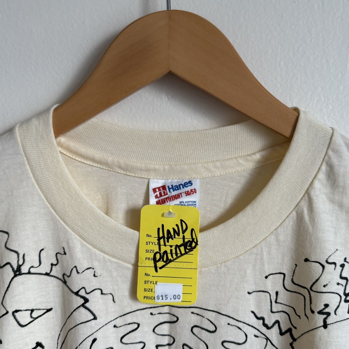 Vintage Vintage Hanes Hand-Painted T-Shirt Lucho Faces Buddha Size US L / EU 52-54 / 3 - 6 Thumbnail