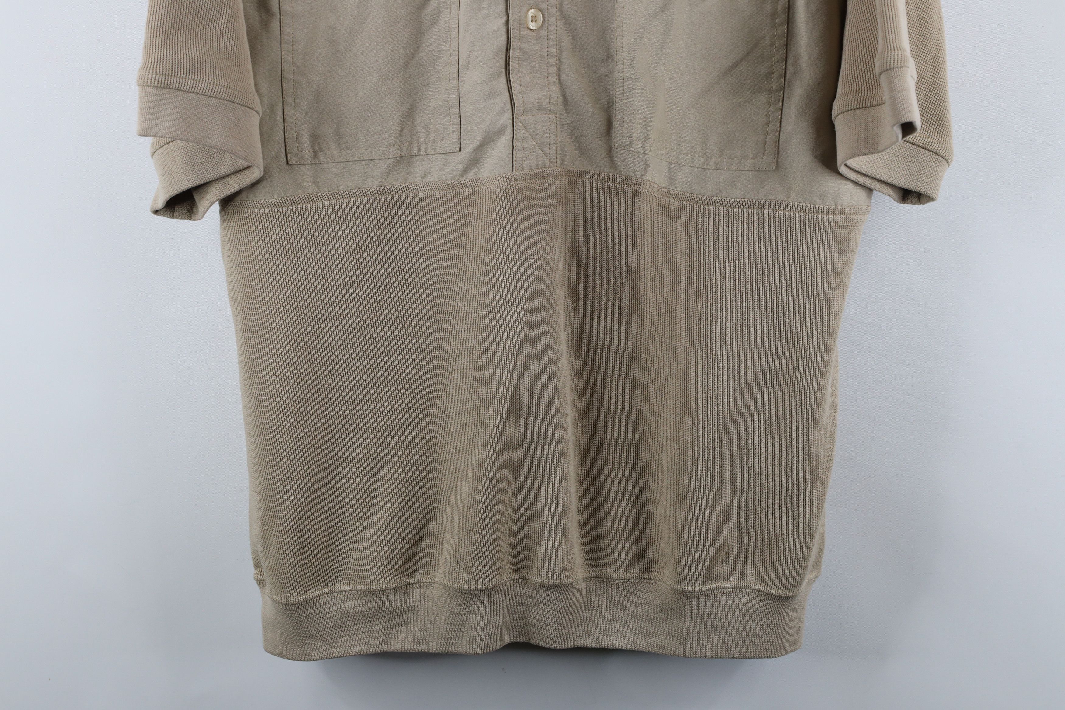 Vintage Vintage 90s Streetwear Waffle Knit Pullover Polo Beige Size US L / EU 52-54 / 3 - 3 Thumbnail