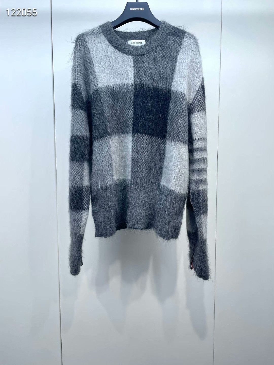 Thom Browne Thom Browne Mohair Gray Plaid Sweater Size US L / EU 52-54 / 3 - 1 Thumbnail
