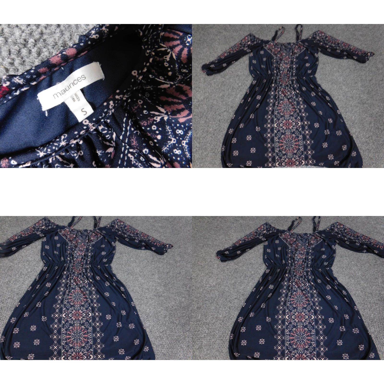 Vintage Maurices Blouse Shirt Womens S Blue Floral Pullover Cap Sleeve Collared Tunic Stretch Casual Regular Modern Classic Size S / US 4 / IT 40 - 8 Thumbnail