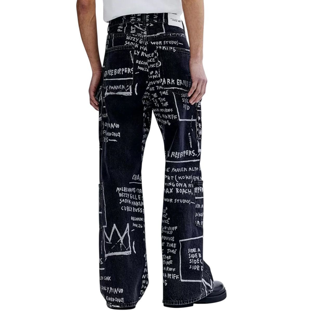H&M × Jean-Michel Basquiat × Who Decides War Jean Michel Basquiat Who Decides War Bootcat Flare Jeans Size US 32 / EU 48 - 4 Thumbnail